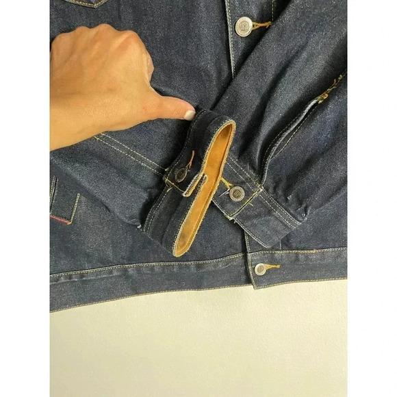 RP55 Vintage Mens Long Sleeve Collared Denim Jeans Jacket XXXL - Picture 4 of 7
